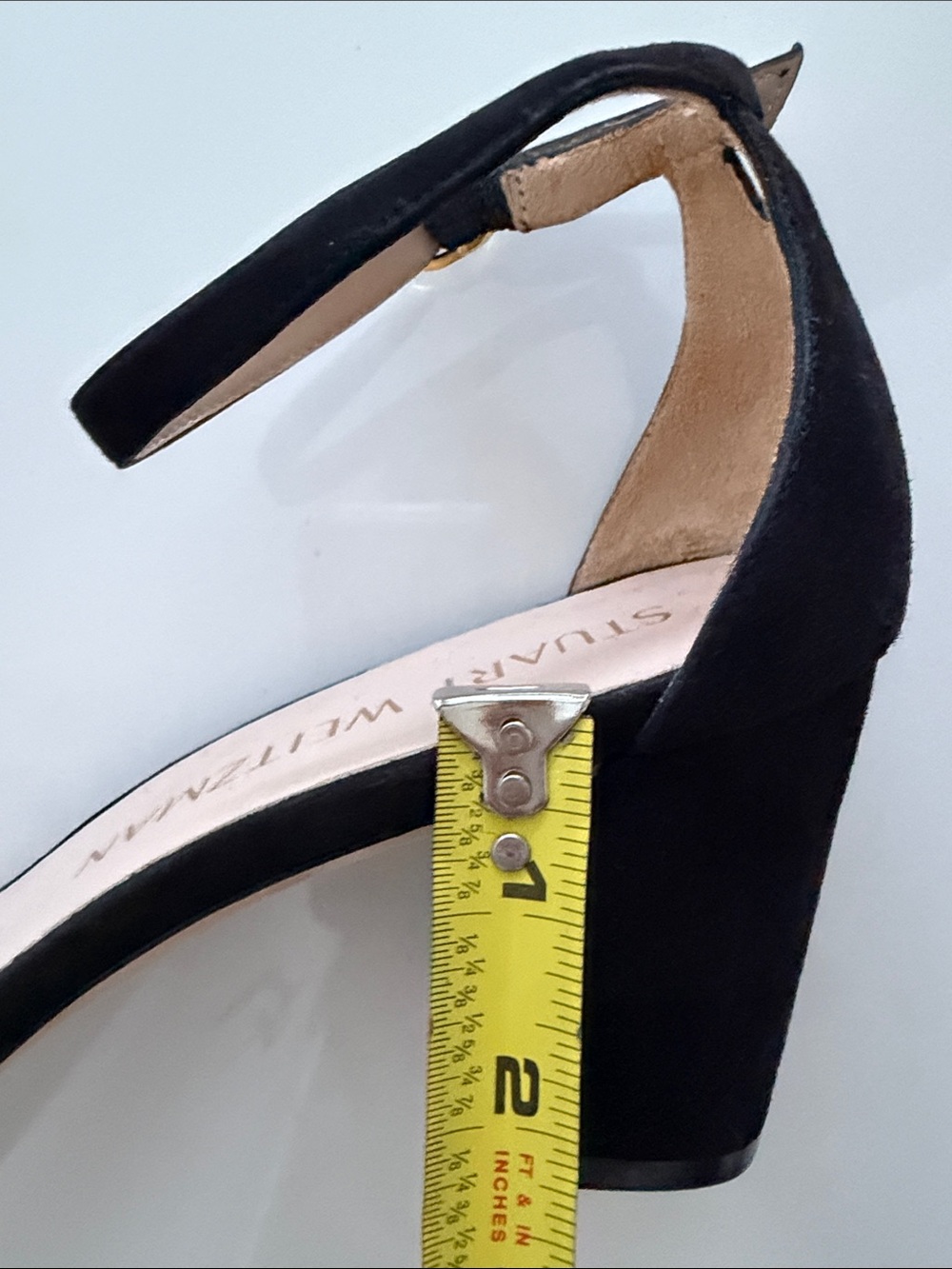 Stuart Weitzman Black Heels Ankle-Strap Sandals - Picture 10 of 12